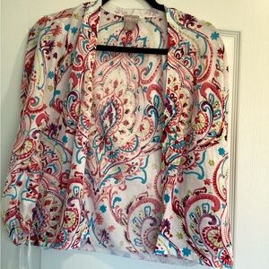 Chico's Multicolor Patterned cardigan size 1 EUC